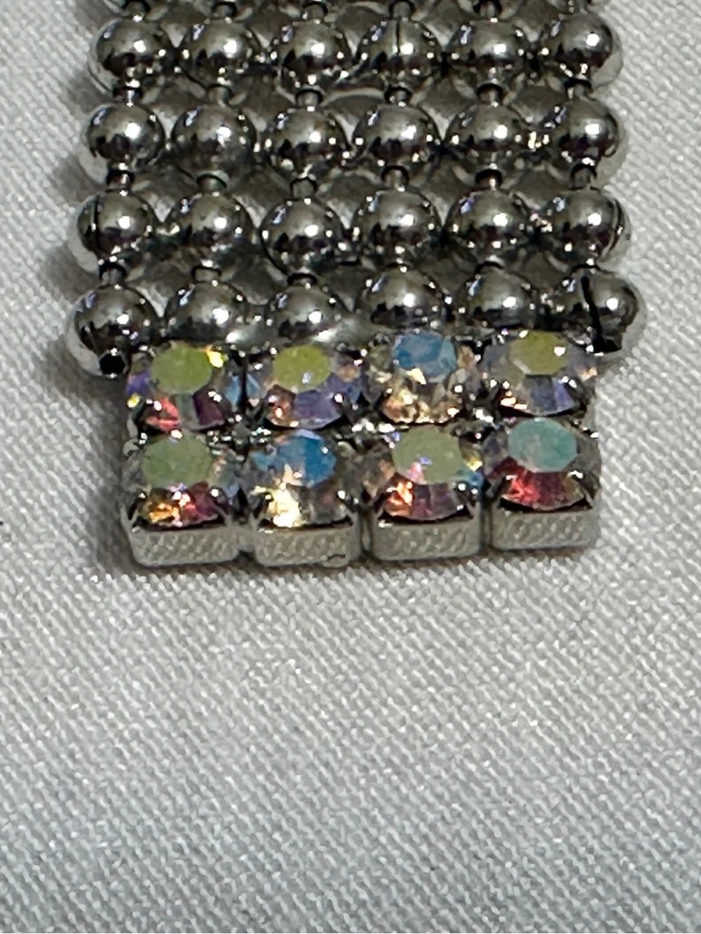 sparkling silver multi-strand ball chain belt